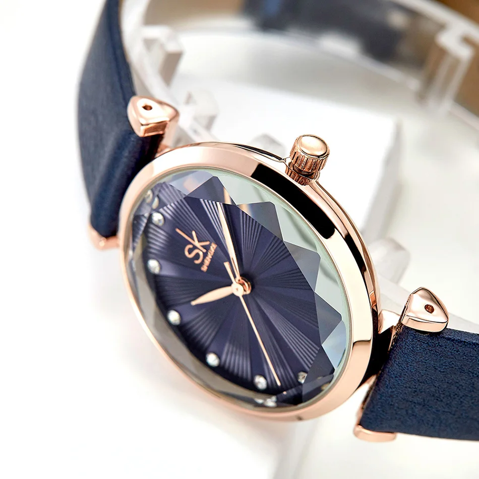 SK Luxury Brand Leather Ladies Wrist Watches Women Prism Quartz Watch For SHENGKE Female Clock reloj mujer 2019 relogio feminino (15)