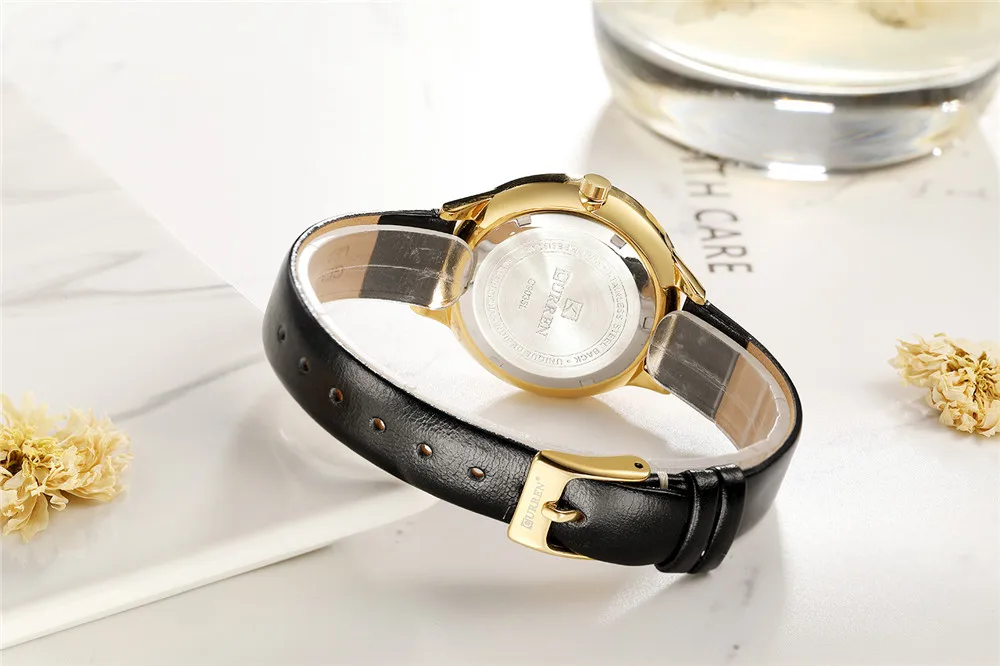 CURREN брендовые 7 мм ультра-тонкие женские часы Роскошные модные кварцевые часы с ремешком из натуральной кожи женские наручные часы Montre Femme