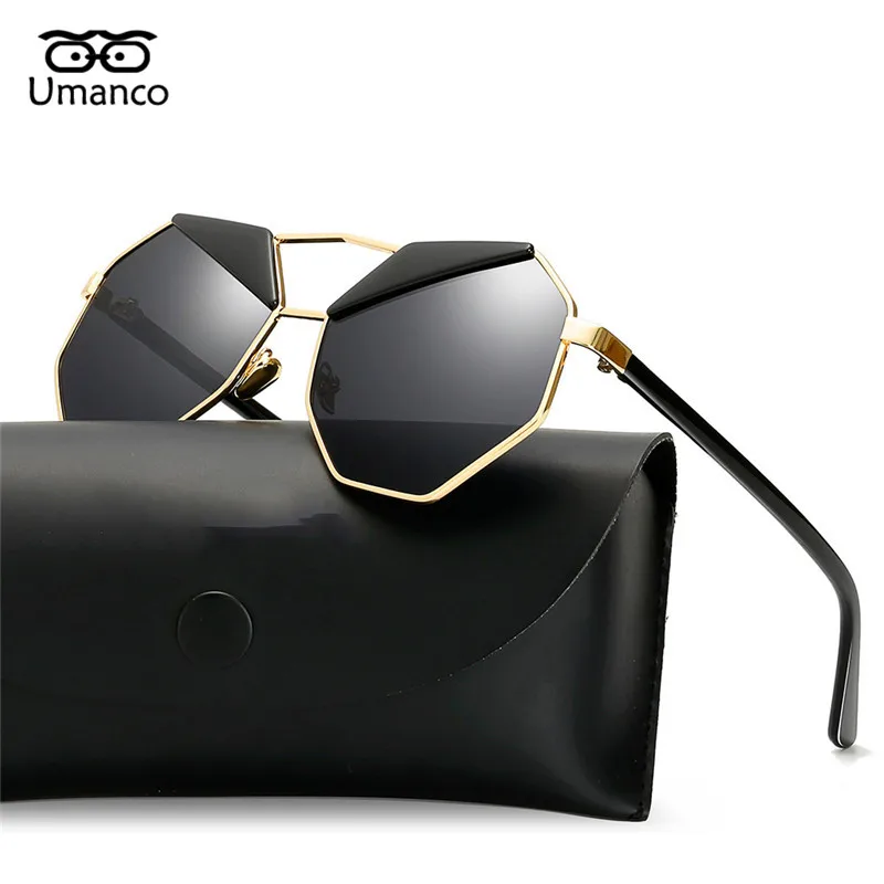 

Umanco Vintage Metal Polygonal Eyebrows Sunglasses Men Women Dazzling Gradient Eyewear Driving Goggles Unique Pilot Glasses