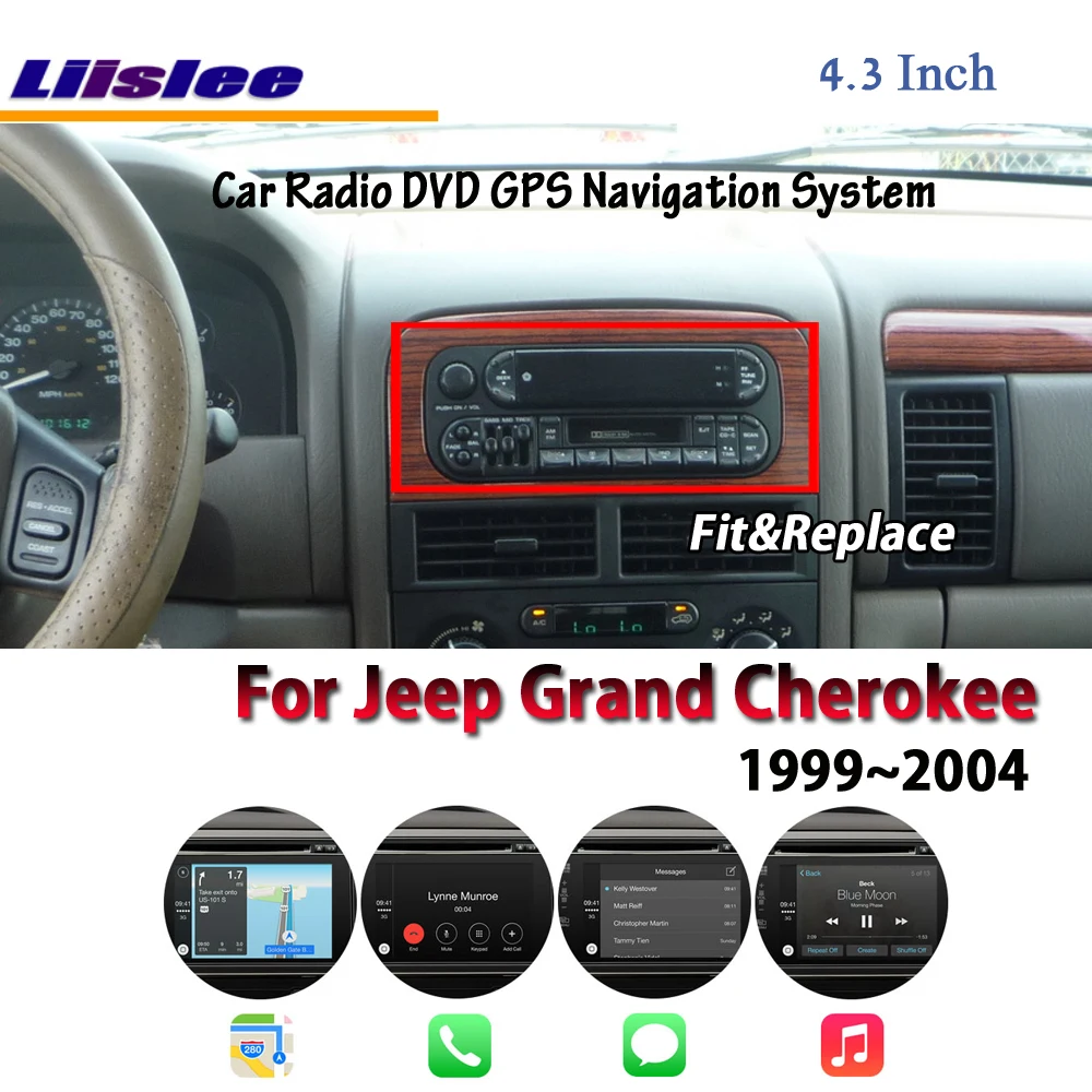 Excellent Liislee For Jeep Grand Cherokee 1999~2004 Car Radio DVD Player Wifi GPS Map Nav Navi Navigation Touch Screen Multimedia System 3