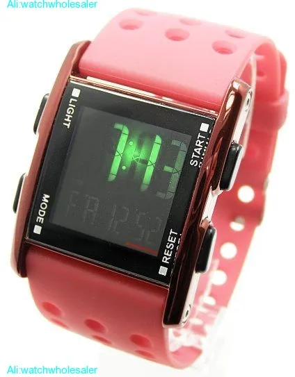 DW330A красный корпус часов Хронограф Дата BackLight красный ободок для мальчиков и девочек цифровые часы