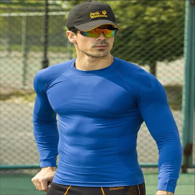 Quick Dry Fitness Top Men Compression Tights Shirt Long Sleeve T shirt