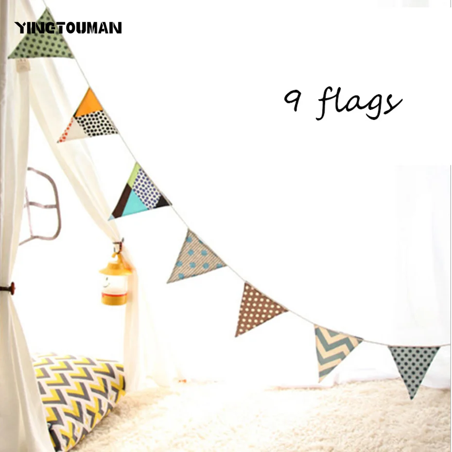 

YINGTOUMAN New Arrival 9 Flags Outdoor Multi-function Hang Rope Camping Lanyard Pocket Multi Camping Tools EDC Tent Decoration