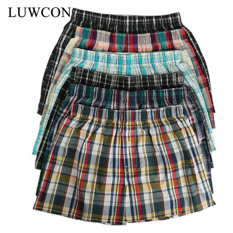 LUWCON 6 шт./лот мужское хлопковое нижнее белье шорты боксеры повседневные трусы для