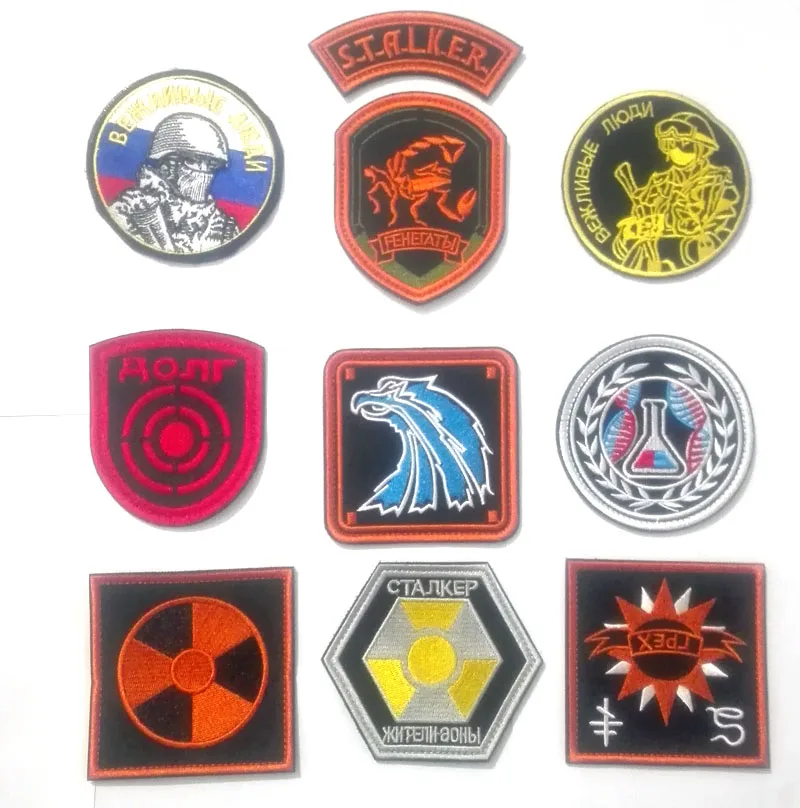 

Russian Military patches of Stalker Team Morale tactics Military Embroidery Stalker Tactical Morale Military Patches Badges