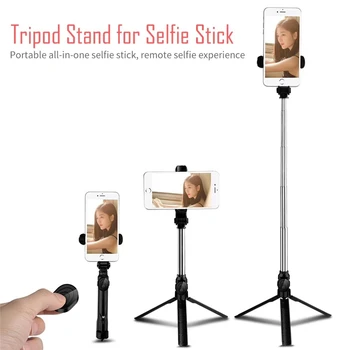 

2 IN 1 Wireless Bluetooth Selfie Sticks With Tripod Stand 360 Rotate Button Remote Control Selfiestick For IPhone Android Phones