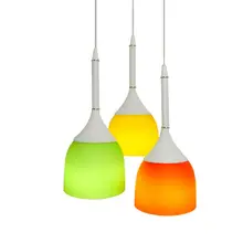 3 luces de color pendiente cristal del comedor lámparas moda cocina lámpara pendiente Cafe Bar luces pendientes