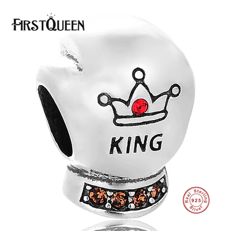 FirstQueen High Quality King Boxing Silver Charm Beads Fit Original