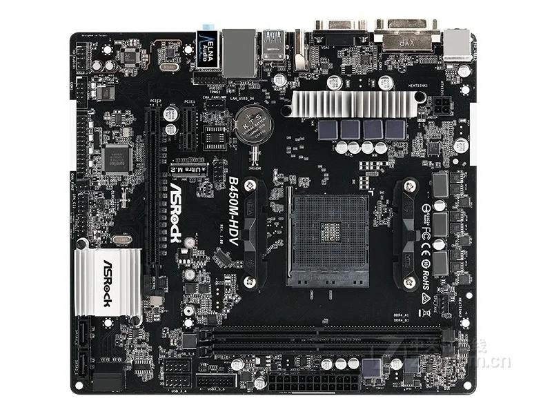 Новая Материнская плата Asrock B450M-HDV 32G DDR4 AMD B450 Socket AM4 VGA HDMI DVI USB2.0 3,0