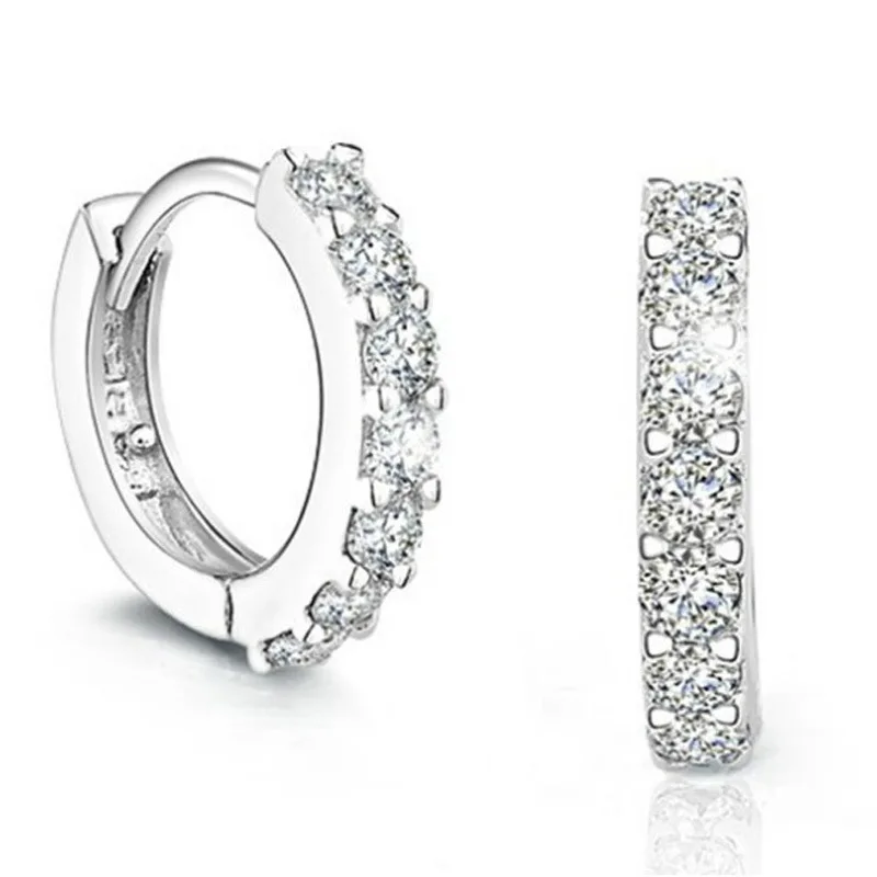 

Wholesale 925 sterling silver fashion shiny crystal star ladies`stud earrings jewelry women Anti allergy drop shipping gift