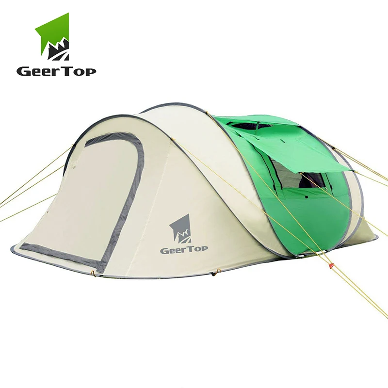 

GeerTop Four Person Large Throw Tent Outdoor Automatic Throwing Pop Up Tents Waterproof Lightweight Camping Hiking Family Beach