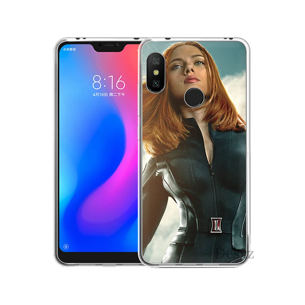 Жесткий Чехол для мобильного телефона Desxz Black Widow Xiaomi Mi 5 5S 6 8 9 A1 A2 5X 6X Mix 2S F1 Lite