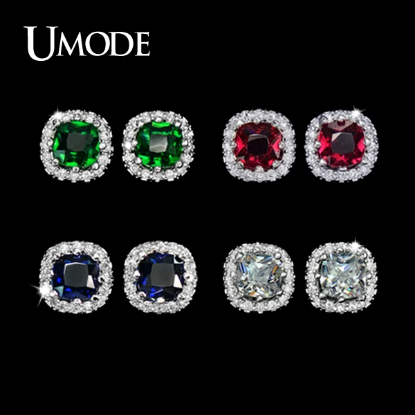 UMODE Brand Jewelry Fashion Luxury Earings Cubic Zirconia Stud Earrings For Women Wedding Party Summer Jewelry Stores AUE0071