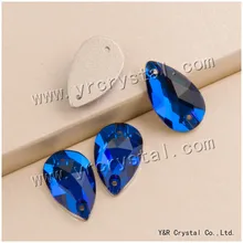 #3230 alle Größen Capri Blau Flatback Strass Tropfen Nähen Auf Strass Kristall Steine Für Frauen Kleid