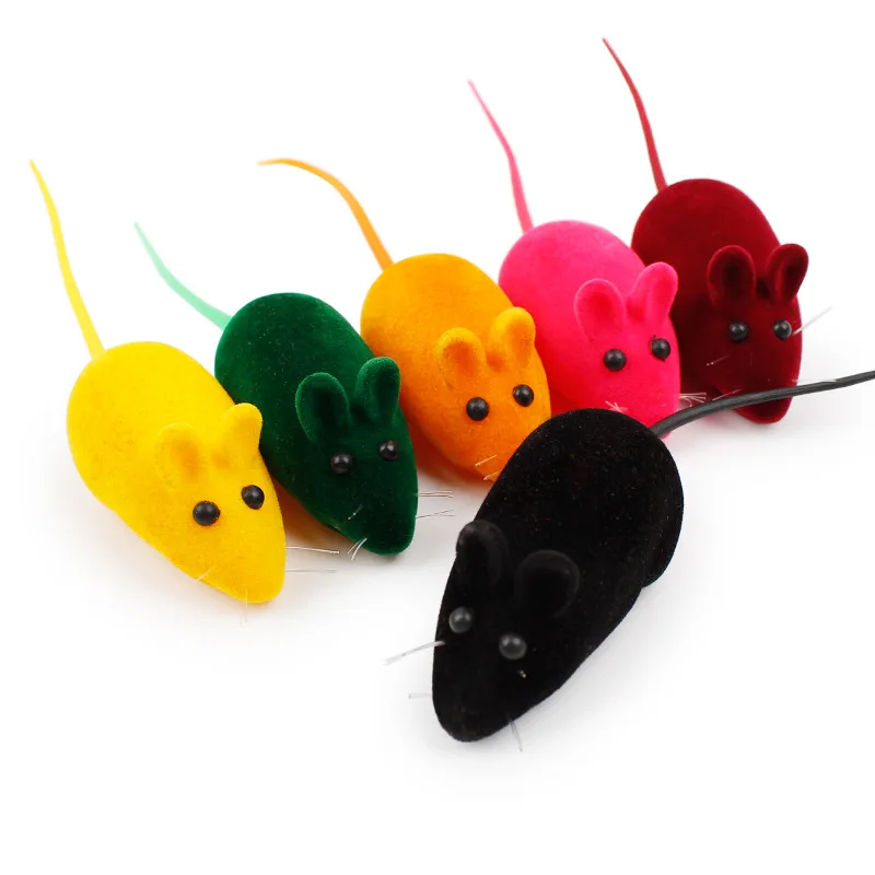 

Cat toy flocking sound mouse 5.8*2.8CM cat toys cat toys interactive cat toy mouse squeak