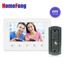 Homefong 7 Inch Wired Touch Video Door Phone Intercom System Doorbell Free 600TVL Monitoring Unlock Recording SD Card Support