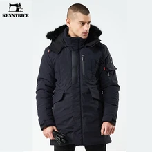 KENNTRICE зимняя куртка и пальто для мужчин на молнии с капюшоном толстые куртки высокое качество длинные пальто плюс размер Xxxl