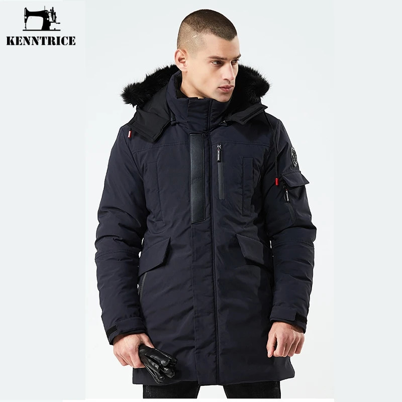 

KENNTRICE 2018 Winter Jacket And Coat Men Zipper Hooded Thick Jackets Hight Quality Long Coats Plus Size Xxxl