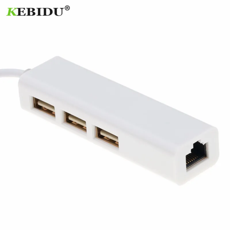 Kebidu USB 2 1 Type C Ethernet адаптер к RJ45 Lan сетевая карта 3 порта для Macbook ThinkPad Samsung Ноутбук
