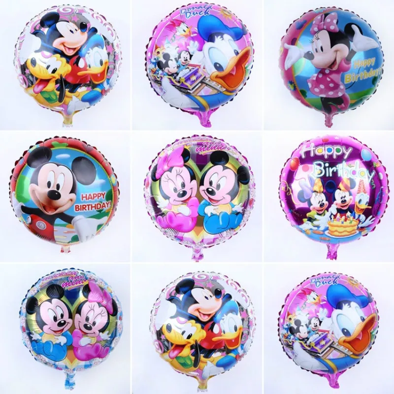 

1PC Mickey Minnie Mouse Foil Balloon Happy Birthday Party Decoration Mini Mickey Head Medium Mickey Head Balloon Children's Toys