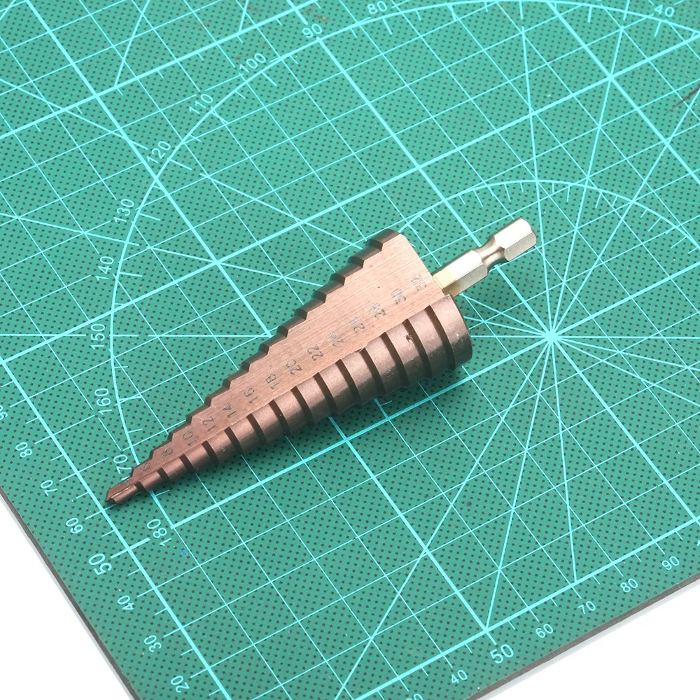 Veconor 4-32mm impact step drill bit HSS Cobalt multiple hole cutter tool set 10mm triangle shank Veconor 4-32mm impact step drill bit HSS Cobalt multiple hole cutter tool set 10mm triangle shank