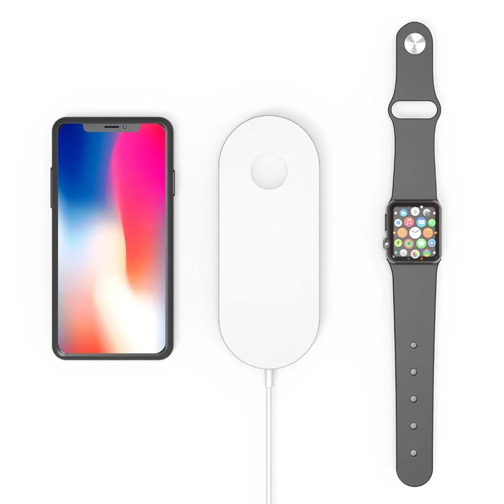 

2 in 1 wireless charger for AirPower apple watch quickly charges 5V 2A for iPhone 8 iPhone X xr xsmax wireless transmitter