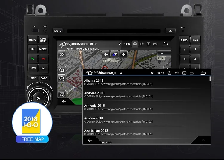 Perfect Isudar Car Multimedia Player 2 din Android 9 Stereo System For Mercedes/Benz/Sprinter/W169/B200/B-class Car DVD Radio GPS DSP FM 26