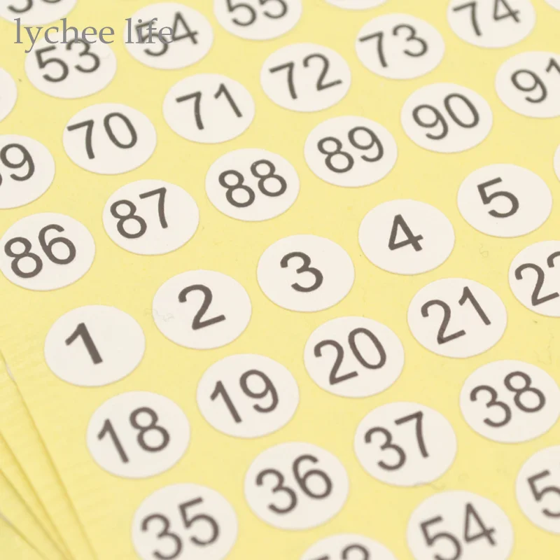 Number Stickers 5 Sheets Scrapbooking Stationary Office Supplies DIY Paper Handmade Craft 1-102