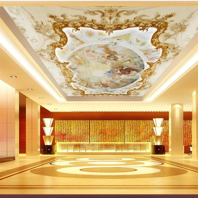 

beibehang Custom Wallpaper 3d Stereo Mural Angel Myth Scene European Relief Zenith Ceiling Fresco wallpaper papel de parede 3d