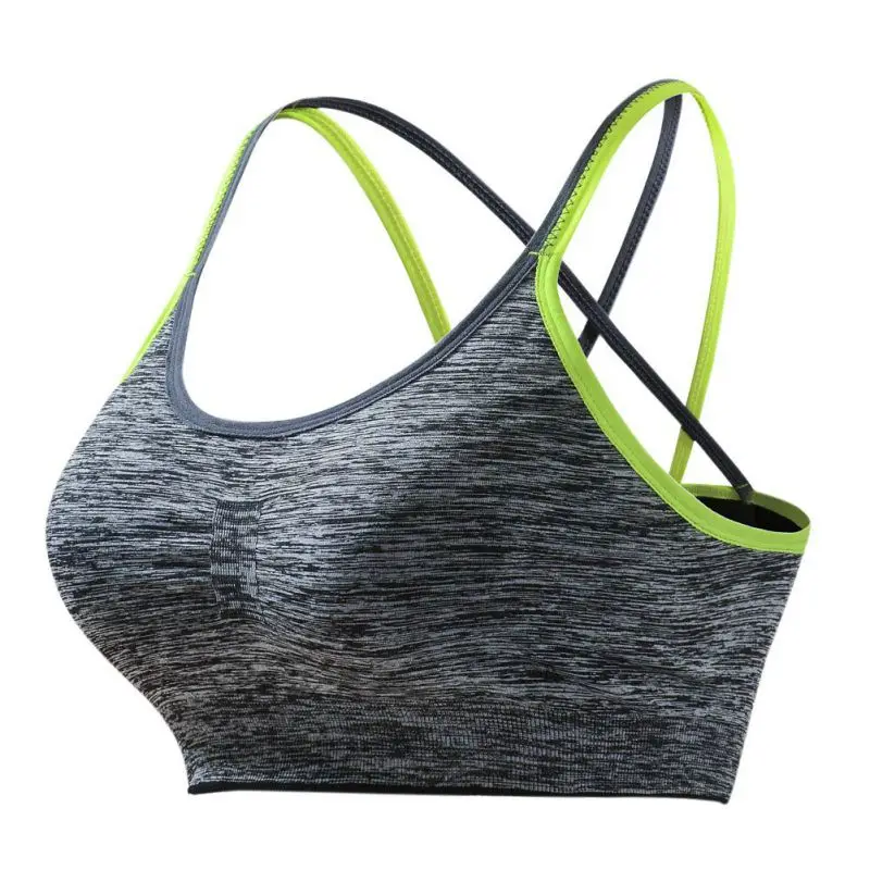 Wireless Contrast Blue White Strappy Back Sports bra For Small Chest Low Support Padded Yoga Bra Cute Crop Top