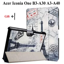Тонкий чехол из искусственной кожи для Acer Iconia one 10 B3-A30, чехол для Acer Iconia Tab 10 A3-A40 10,1 дюймов, чехол для планшета + ручка(China)