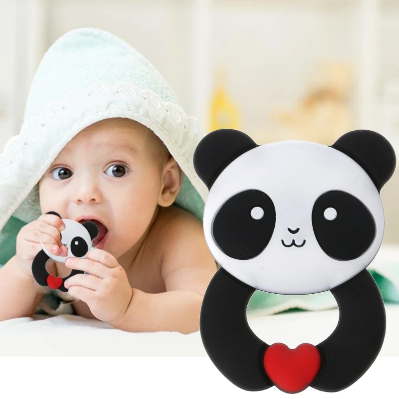 

Panda Baby Teethers Pendant Necklace Accessory BPA Free Silicone Chew Toys
