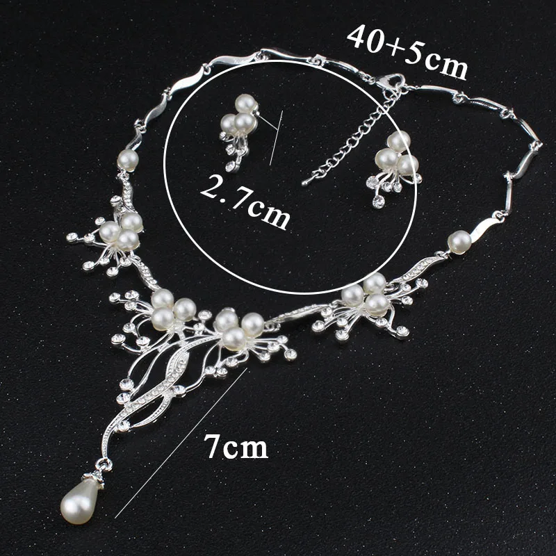 Комплект из колье и серёг с искусственным жемчугом|pearl bridal jewelry sets|jewelry sets for womenbridal