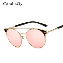 Hipster Cat Eye Sunglasses Mujeres Espejo 2017 Nuevo Diseñador de la Marca de la Señora Femenina Súper Hombre gafas de Sol UV400 Marco Del Metal
