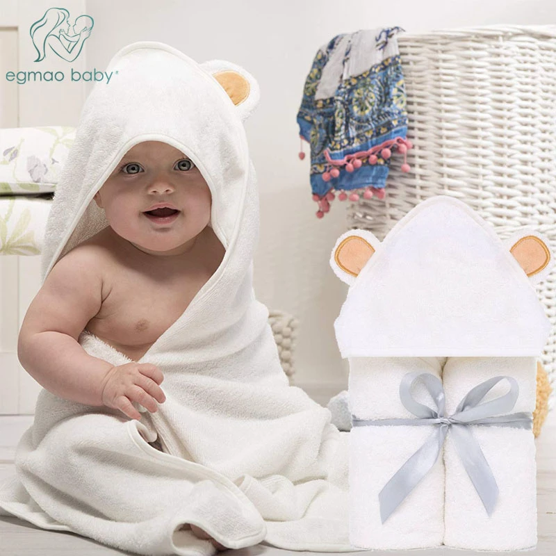 Premium Bebe A Capuche Serviettes Bebe Gant De Toilette Ensemble Bio Bambou A Capuche Bebe Serviette Extra Doux Et Epais Bebe Nouveau Ne Serviette De Bain Aliexpress