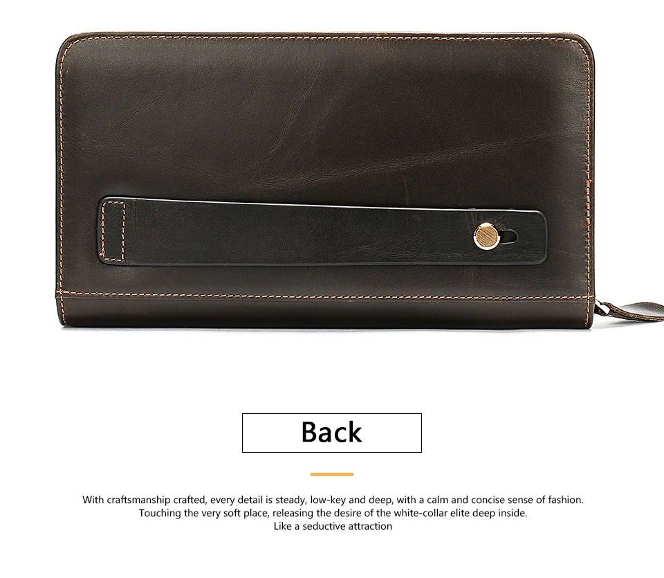 7 Men's Wallet Genuine Leather Wallet MaleMen Clutch Bags Long Clutch Purse for Men Walllets with Coin Zipper for Credit Card