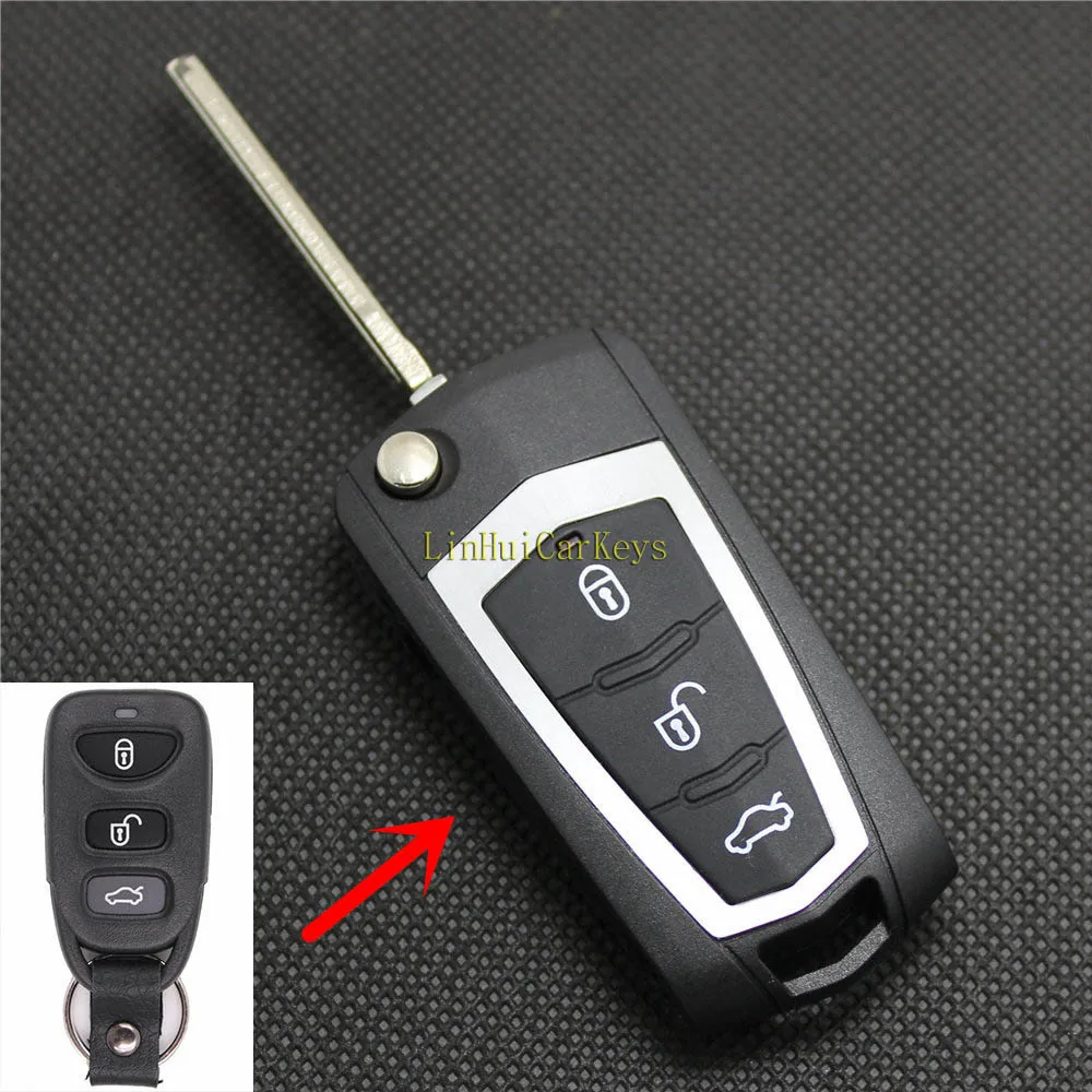 

PINECONE Key Case for KIA CARENS Car Key 3 Buttons Korean Type Modified Remote Key Shell Cover With Battery Holder 1 PC
