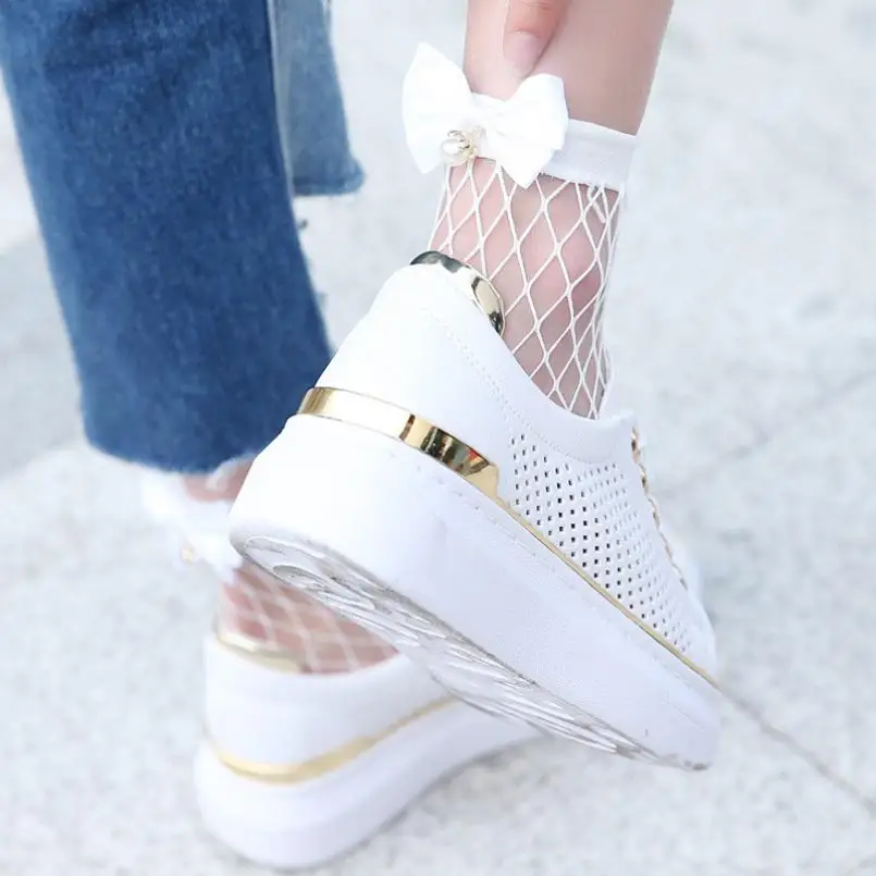 

MUQGEW Fashion Youthful Style Women Ruffle Popular Fishnet Ankle High Socks Mesh Lace Fish Net Short Socks Comfortable Sock