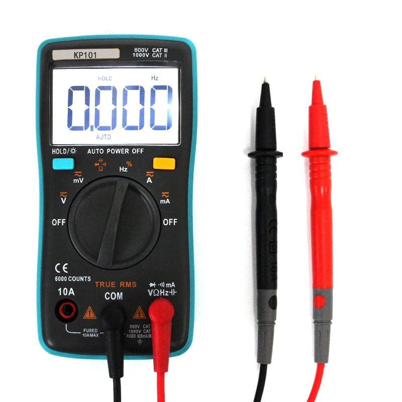 

Hight quality 101 Professional Digital Multimeter 6000 Counts Backlight AC/DC Ammeter Voltmeter Resistance Current Ohm Portable