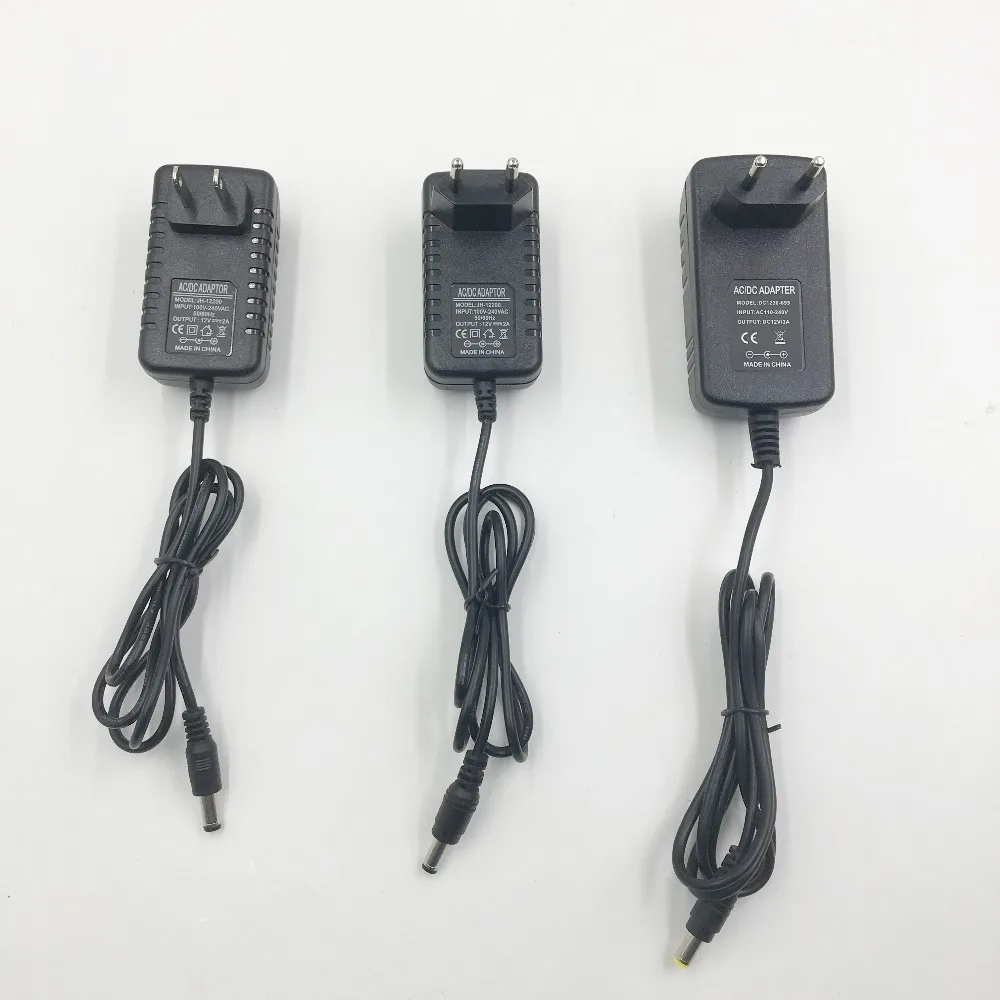 

Dropship Limited Promotion US EU Adaptor 5.5-2.5mm Port Input AC 100v-240v Output DC 12V 2A/3A For 12V DC Port Operated Light