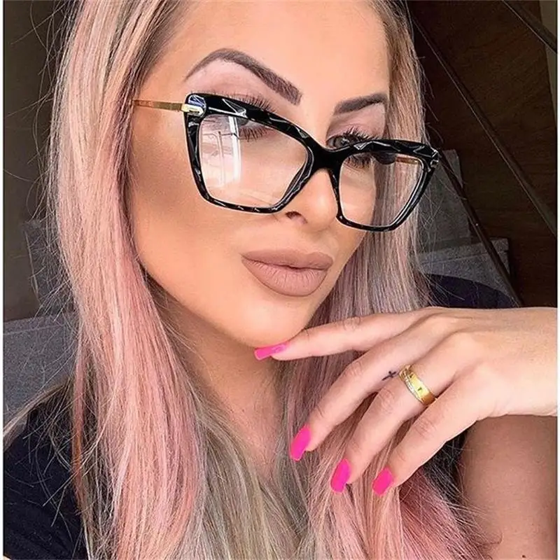 Ретро Модные прозрачные очки кошачий глаз кристально прозрачная оправа оптические женские очки оправа близорукость Nerd компьютерные очки