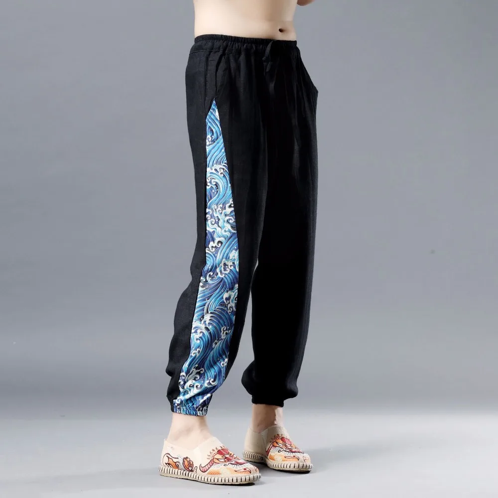 LZJN 2019 Summer Clothe Casual Harem Pants Men Fitness Trousers Male Chinese Traditional Patchwork Print Jogger Pants Harajuku (19)