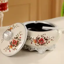 Европейский Керамика пепельница покрытие с большой гостиной офис Ветрозащитный Пепельница домашнего интерьера отель декора