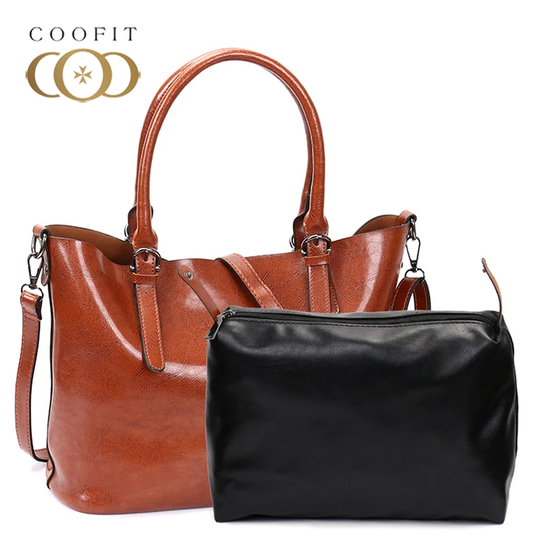 

2018 New Simple Women Handbag With Inside Clutch Bag Large Capacity Detachable Inner Crossbody Bag PU Leather Female Tote Sac