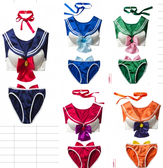 2015 fashion party costume 5 color Anime Sailor moon SEXY BRA AND PANTY ...