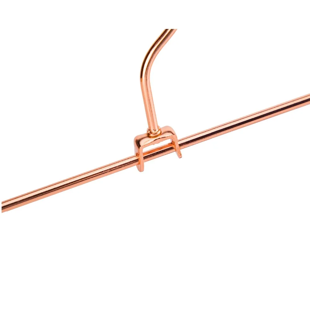 Hangerlink Rose Copper Gold Metal Heavy Duty Pants Skirt Slack Hangers, Trousers Hanger with Clips Rack Swivel Hook (12pcs/Lot)