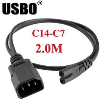 

Black 2.0M PVC Copper CE certification IEC320 C14 to C7 extension cord high quality chassis cabinet PDU/UPS server power cable