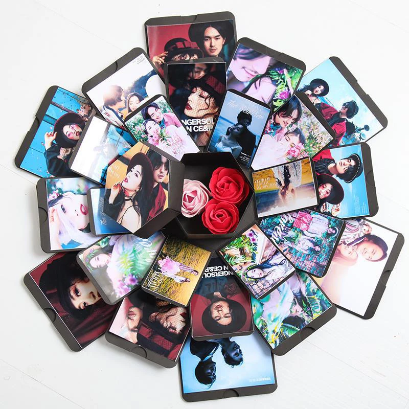 

23.5cm DIY Love Explosion Box Suprise Gift Photo Album Valentine's Day Happy Memory Multi-layer Birthday Anniversary Gifts Box