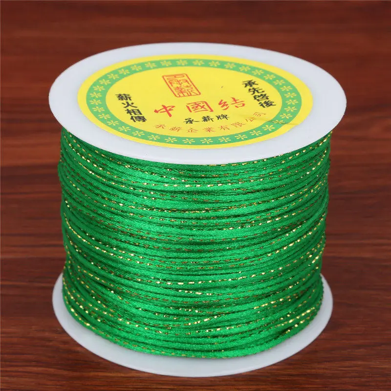 Green Новое поступление 100 ярдов 2 мм китайский Узелок шнур для DIY инструмент для рукоделия ручная прошивка нитей ювелирных изделий - Цвет: Green