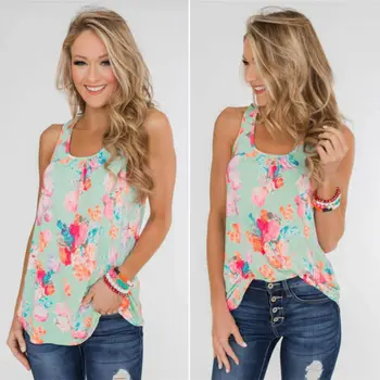 

Women's Casual Sleeveless Solid Loose Blouse
